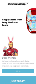 Easter Industries email template for mobile