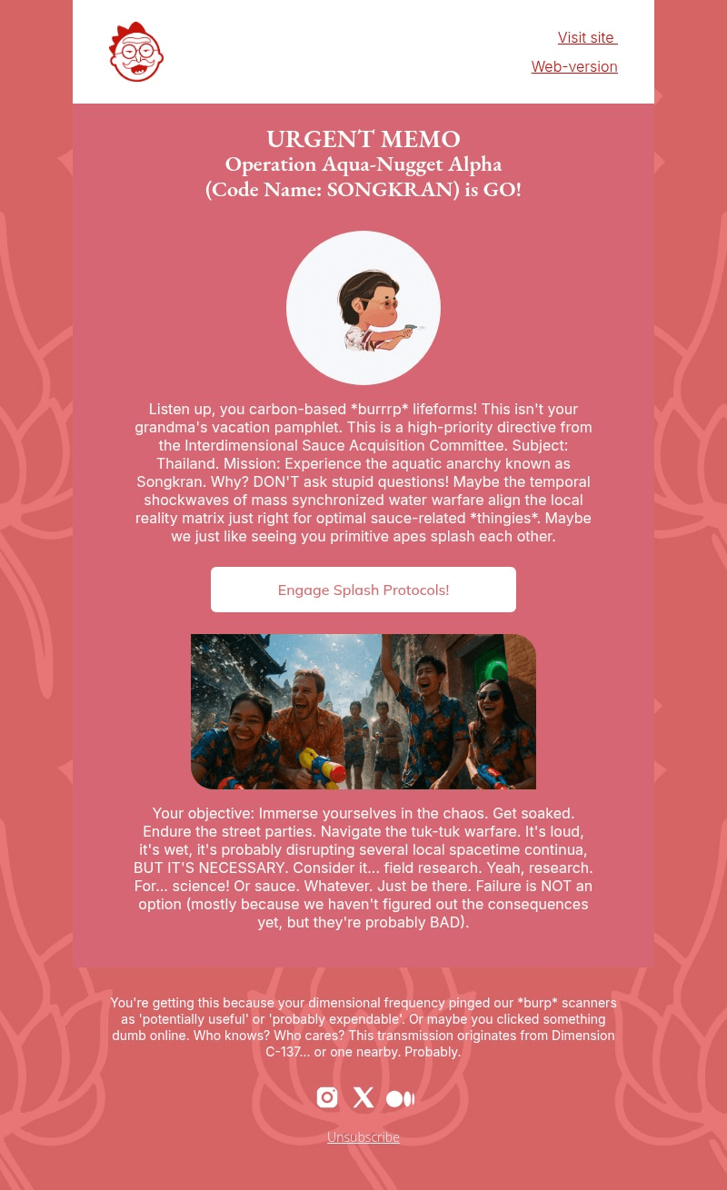 Thailand email template for desktop