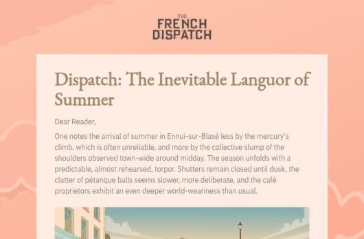 Dispatch email template for desktop