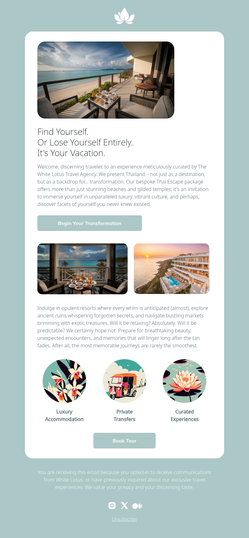 Lotus email template for desktop
