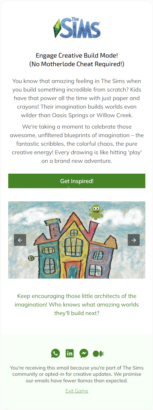 Drawing email template for mobile