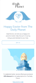 Daily Planet email template for mobile