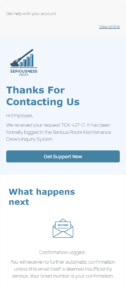 Seriousness Index email template for mobile