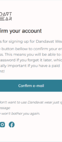 Account Confirmation email template for mobile